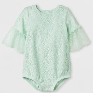 Cat & Jack flutter sleeve lace bodysuit romper